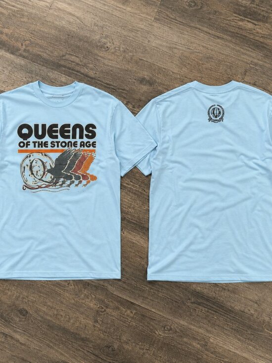 Gildan Other - Queens of the Stone Age Tour 2026 Light Blue Double Sided Concert Reprint T-Shir